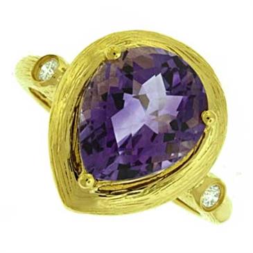 Prima  Amethyst And Diamond Ring