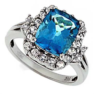 Prima   Blue And White Topaz Ring