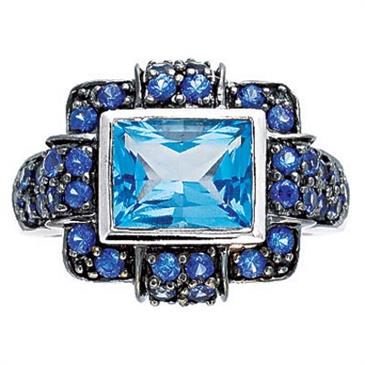 Prima   Blue Topaz And Sapphire Ring