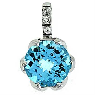 Prima   Blue Topaz & Diamond Pendant