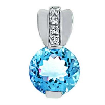 Prima   Blue Topaz & Diamond Pendant