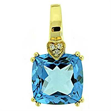 Prima   Blue Topaz & Diamond Pendant