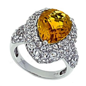 Prima   Citrine And White Topaz Ring