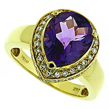 Prima   Diamond And Amethyst Ring