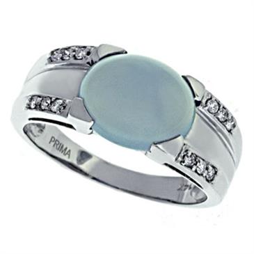 Prima   Diamond And Blue Chalcedony Ring