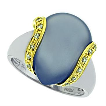 Prima   Diamond And Blue Chalcedony Ring