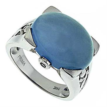 Prima   Diamond And Blue Chalcedony Ring