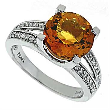 Prima   Diamond And Citrine Ring