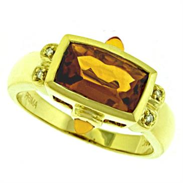 Prima   Diamond And Citrine Ring