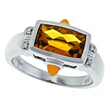 Prima   Diamond And Citrine Ring