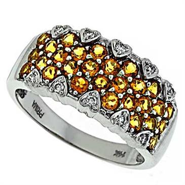 Prima   Diamond And Citrine Ring