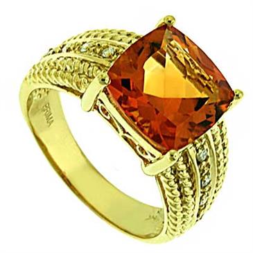 Prima   Diamond And Citrine Ring