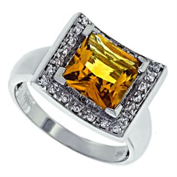 Prima   Diamond And Citrine Ring