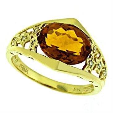 Prima   Diamond And Citrine Ring