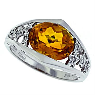 Prima   Diamond And Citrine Ring