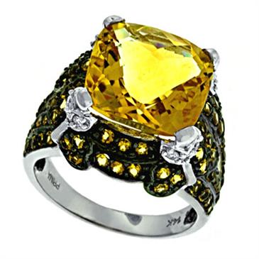 Prima   Diamond And Citrine Ring