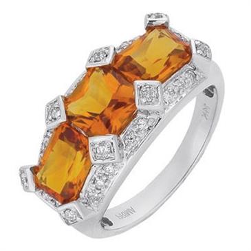 Prima   Diamond And Citrine Ring