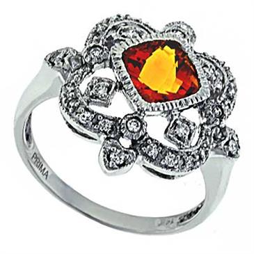 Prima   Diamond And Citrine Ring