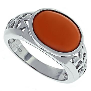 Prima   Diamond And Coral Ring