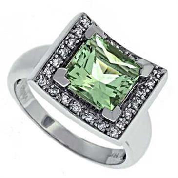 Prima   Diamond And Green Amethyst Ring