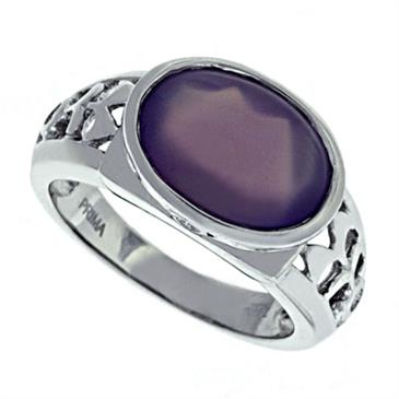 Prima   Diamond And Lavender Chalcedony Ring