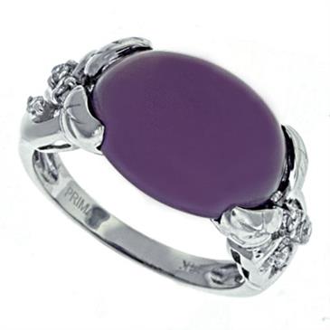 Prima   Diamond And Lavender Chalcedony Ring