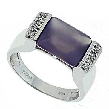 Prima   Diamond And Lavender Chalcedony Ring