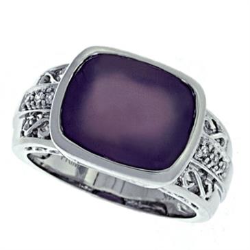 Prima   Diamond And Lavender Chalcedony Ring