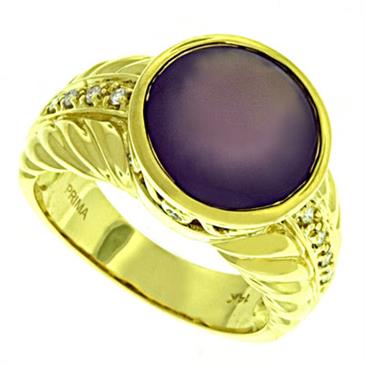 Prima   Diamond And Lavender Chalcedony Ring