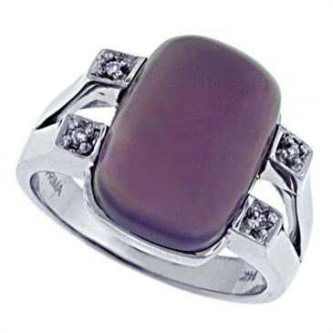 Prima   Diamond And Lavender Chalcedony Ring