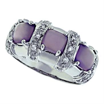 Prima   Diamond And Lavender Chalcedony Ring