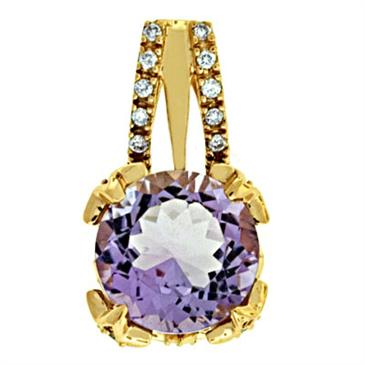 Prima   Diamond And Pink Amethyst Pendant