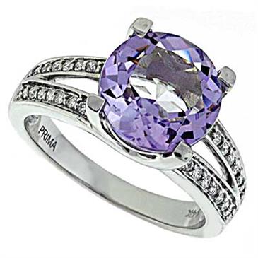 Prima   Diamond And Pink Amethyst Ring