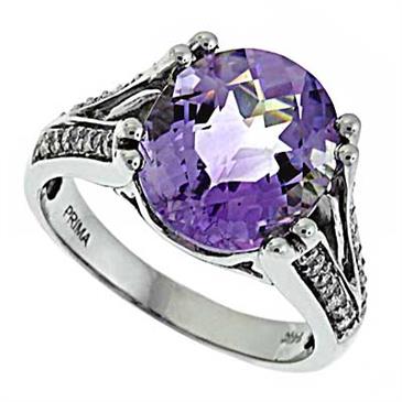 Prima   Diamond And Pink Amethyst Ring