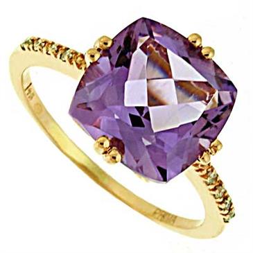 Prima   Diamond And Pink Amethyst Ring