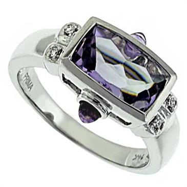 Prima   Diamond And Pink Amethyst Ring