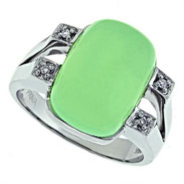 Prima   Diamond And Prehnite Ring