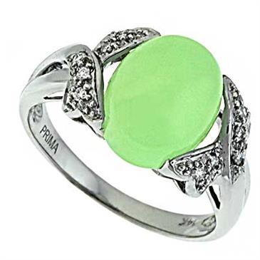 Prima   Diamond And Prehnite Ring