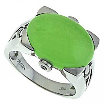 Prima   Diamond And Prehnite Ring