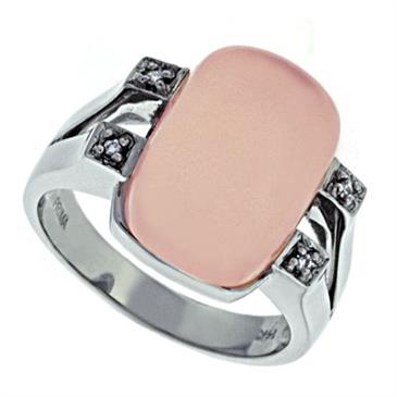 Prima   Diamond And Rose Quartz Ring