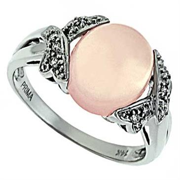 Prima   Diamond And Rose Quartz Ring