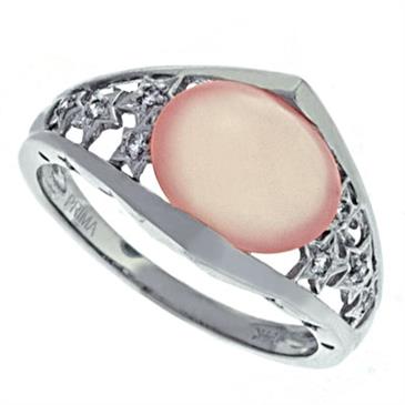 Prima   Diamond And Rose Quartz Ring