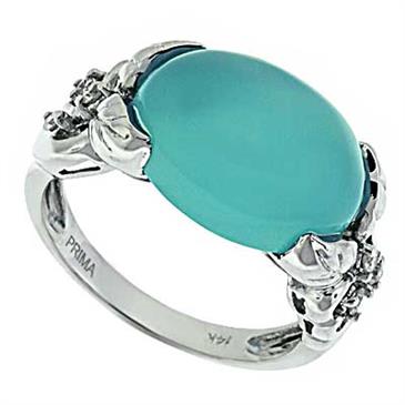 Prima   Diamond And Sea Blue Chalcedony