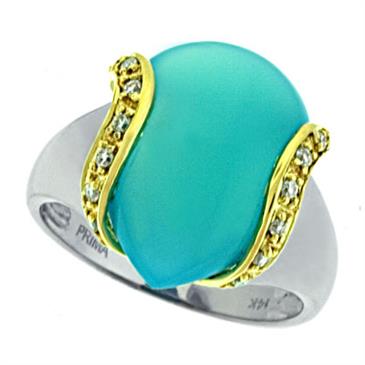 Prima   Diamond And Sea Blue Ring