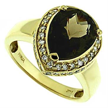 Prima   Diamond And Smokey Quartz Ring