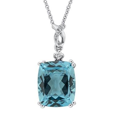 Prima   Diamond & Blue Topaz Pendant