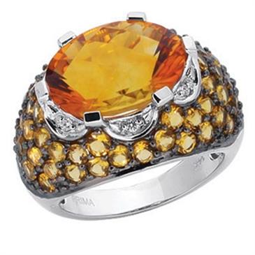 Prima     Diamond & Citrine Ring