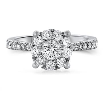 Prima   Diamond Halo Cluster Ring