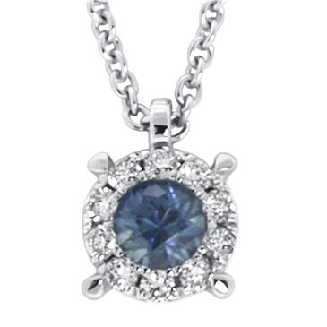 Prima   Diamond & Sapphire Pendant With Chain