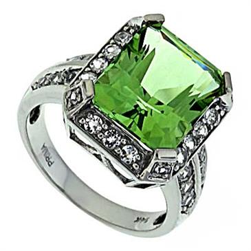 Prima   Green Amethyst And White Topaz Ring